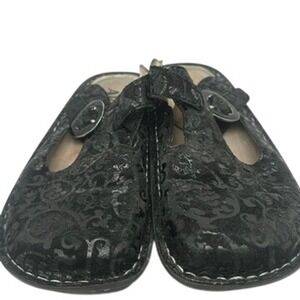 Alegria PG Lite Black Tooled Clog Mule Size 38 Comfort